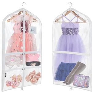 10 GARMENT BAGS ADULT & KIDS USED DANCE ZIPPERS TRAVEL TRANSPARENT SEE THRU